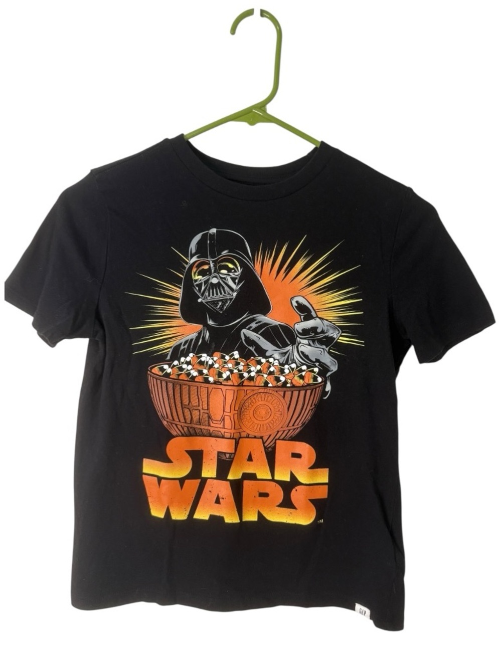 Gap Kids Star Wars Darth Vader Graphic T-Shirt Boys M 8 9 Black Cotton Halloween